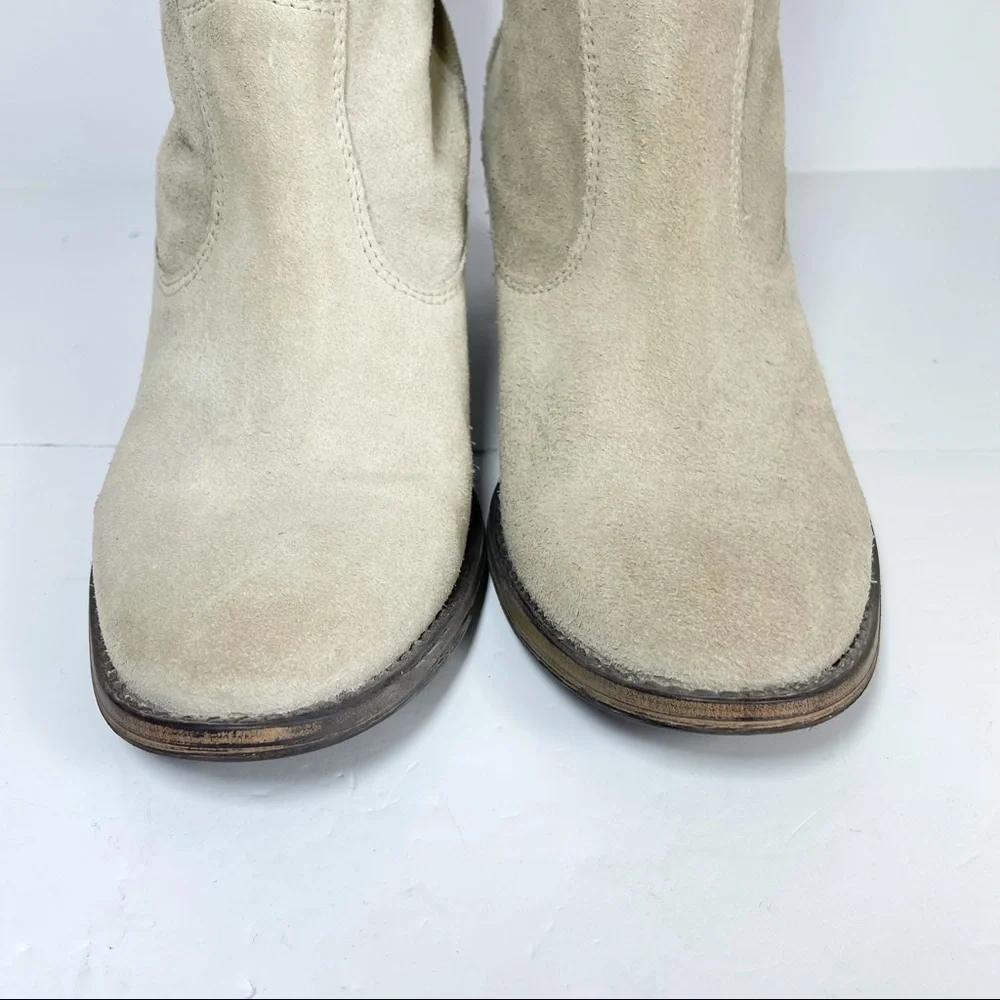 OTBT Sandpiper Women’s Wedge Booties Ankle Boots Beige Suede Size 9M - Picture 7 of 10